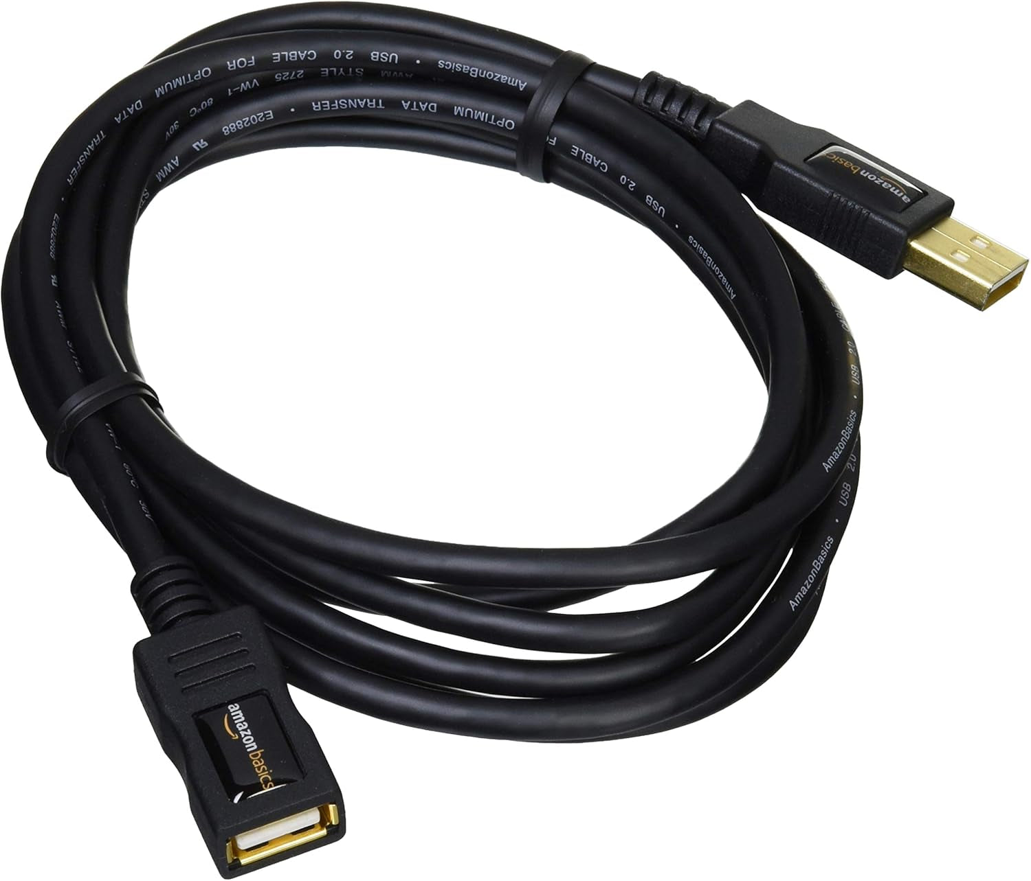 USB 2.0 Extension Cable - A-Male to A-Female Adapter Cord - 6.5 Feet (2 Meters)